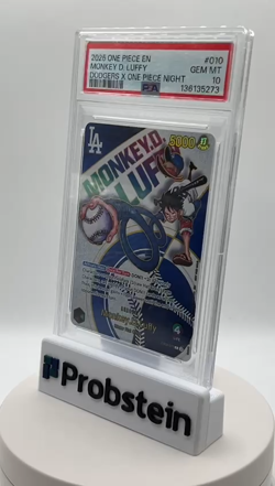 2025 One Piece En Dodgers X One Piece Night #010 Monkey D. Luffy PSA 10 GEM MINT - Image 2