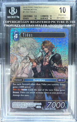 FINAL FANTASY TCG FFTCG OPUS 1 FOIL LEGEND TIDUS 1-163L BGS 10 PRISTINE PSA - Image 2
