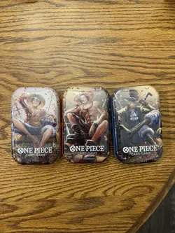 One Piece Card Game Vol.2 Mini Tin Set (3 Artwork Tins) - Brand New / Sealed - Image 1
