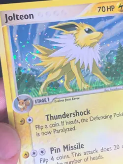 Jolteon 3/17 Holo Swirl - Pop Series 3 Pokemon Card - MP - Image 2