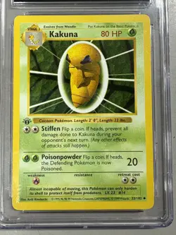 CGC 8.5 Kakuna 1999 Base Set 1st Edition 33/102 Pokemon Card - Image 3