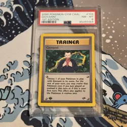 2000 Pokemon Gym Challenge #104 Giovanni 1st Edition PSA 8 NM-MT 104/132 - Image 2