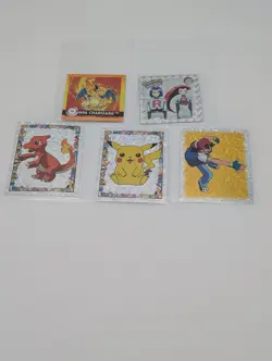 Vintage 1999 Pokemon Prism Holo Stickers 19pc Charizard, Pikachu, Ash, Team - Image 1