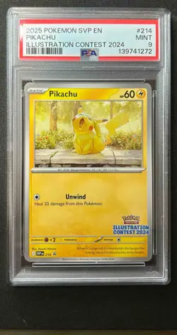2023-25 Pokemon SV Black Star Promos - SVP EN Pikachu #214 PSA 9 - Image 1