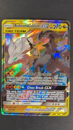 Pokemon Cosmic Eclipse Reshiram & Zekrom GX 157/236 Tag Team English HP - Image 1