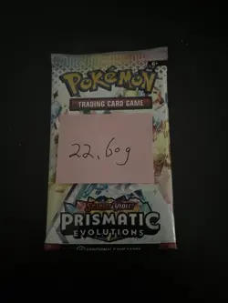 22.60g VERY HEAVY Prismatic Evolutions Pokemon Sealed Booster Pack New - Image 3
