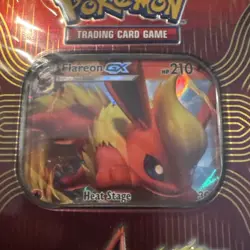 Pokemon TCG: Elemental Power Tin Flareon GX + 4 Packs (Sun & Moon) SEALED - Image 3