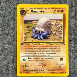 Vintage Pokemon Neo Discovery Omanyte 1st Edition 60/75 Non-Holo Common NM - Image 1