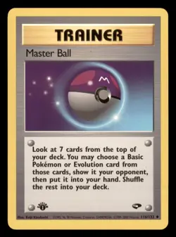 Lightly Played Master Ball 116/132 1st Edition Gym Challenge Uncommon - Image 1