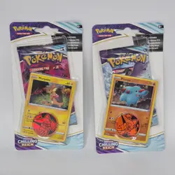 2 Pokemon Phanpy Morpeko TCG Sword & Shield Chilling Reign Blister Packs Bundle - Image 1