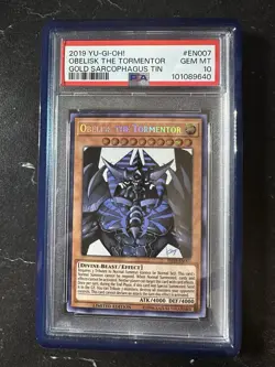 2019 YU-GI-OH! GOLD SARCOPHAGUS TIN #EN007 OBELISK THE TORMENTOR PSA 10 - Image 1
