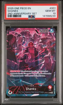2025 ONE PIECE ENGLISH VERSION 2ND ANV SET #001 SHANKS PSA 10 - Image 1