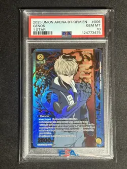 Union Arena TCG Genos Alt Art Holo PSA 10 Gem Mint CCG One Punch Man - Image 1