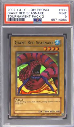 2002 YU-GI-OH! PROMO TP2-TOURNAMENT PACK 2 #003 GIANT RED SEASNAKE PSA 9 - Image 1