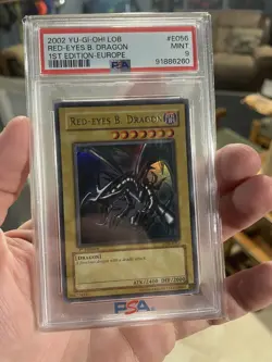 Yu-Gi-Oh! Red-Eyes B. Dragon Legend/Blue Eyes 1st Edition EUROPE LOB-E056 PSA 9 - Image 1