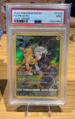 PSA 9 Pikachu #TG05 2022 POKEMON SWORD & SHIELD LOST ORIGIN FULL ART - Image 1