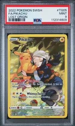 PSA 9 Pikachu #TG05 2022 POKEMON SWORD & SHIELD LOST ORIGIN FULL ART - Image 3
