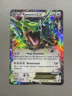 Rayquaza EX XY66 Black Star Promo Ultra Holo Pokemon Card - Excellent Condition - Image 1