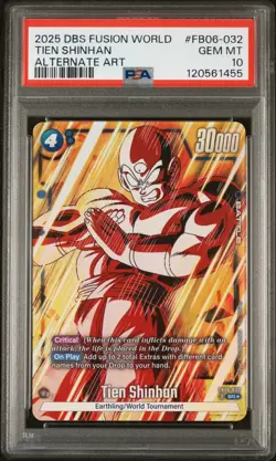 2025 DRAGON BALL SUPER CARD GAME FUSION WORLD #FB06-032 TIEN SHINHAN - PSA 10 - Image 1