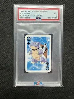 1999 Bicycle Pokemon Mini Playing Card Blastoise Psa 7 - Image 1