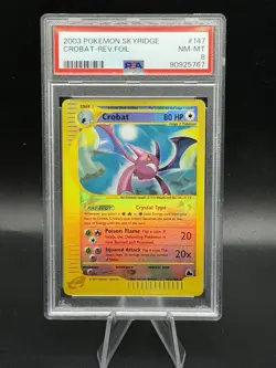 Vintage E-reader 2003 POKEMON SKYRIDGE #147 CROBAT REVERSE FOIL PSA 8 - Image 1