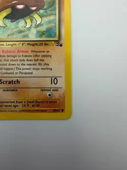 #50/62 Kabuto Normal Common - Pokemon TCG Fossil - Vintage - LP (See Photos) - Image 5