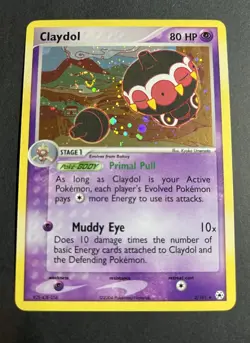 Pokemon TCG Claydol EX Hidden Legends 2/101 Holo Rare Swirl 80 HP 2004 Nintendo - Image 1
