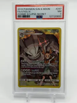 Pokemon Steelix Secret Rare Full Art Holo Sm-Cosmic Eclipse 247/236 PSA 7 - Image 1