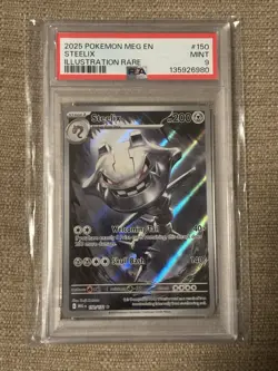 Steelix 2025 Pokemon Mega Evolution #150 Illustration Rare PSA 9 - Image 1