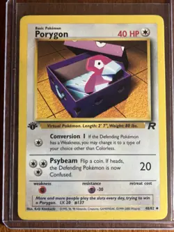 [NM] 2000 Pokemon Team Rocket Porygon 1st Edition #48/82 Uncommon - Image 1