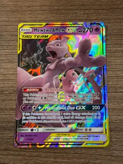 Pokemon Mewtwo & Mew GX 71/236 Unified Minds Sun & Moon Ultra Rare English - Image 1