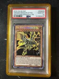 2019 YU-GI-OH! GOLD SARCOPHAGUS TIN #EN009 THE WINGED DRAGON OF RA PSA 10 - Image 1