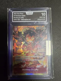 One Piece Romance Dawn Monkey D.Luffy OP01-024 Alt Art AOG Grading 10 Pristine - Image 1
