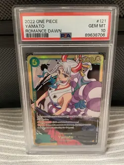 PSA 10 Yamato One Piece Romance Dawn SEC Holo OP01-121 - Image 1