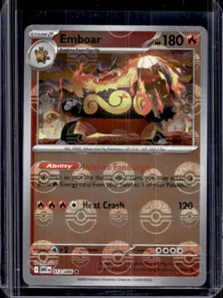 2025 Pokemon White Flare Emboar Reverse Holo Poke Ball Rare #013/086 - Image 1