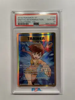 2016 Pokemon XY Evolutions - Misty’s Determination FA 108/108 - PSA 10 GEM MINT - Image 1