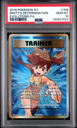 Pokemon Misty's Determination 108/108 Full Art Trainer XY Evolutions PSA 10 - Image 1