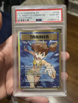 2016 Pokemon XY Evolutions 108/108 Holo Full Art Misty's Determination PSA 10 - Image 1