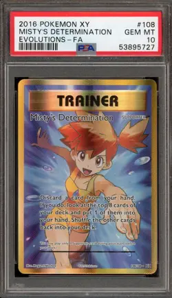 Pokemon Misty's Determination XY Evolutions Full Art #108 PSA 10 Gem Mint - Image 1
