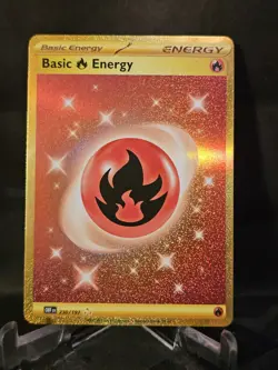 Pokemon Scarlet & Violet Obsidian Flames Fire Energy SCR 230/197 NM - Image 1