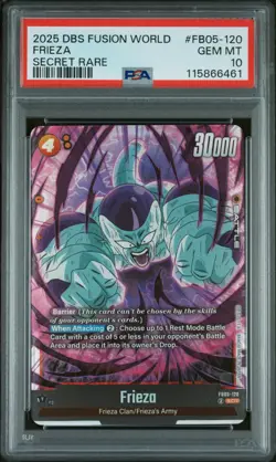 2025 DRAGON BALL SUPER CARD GAME FUSION WORLD #FB05-120 FRIEZA SCR - PSA 10 - Image 1