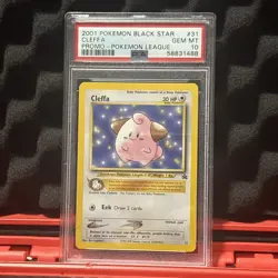2001 Cleffa #31 Black Star PSA 10 Pokemon Card - Image 1