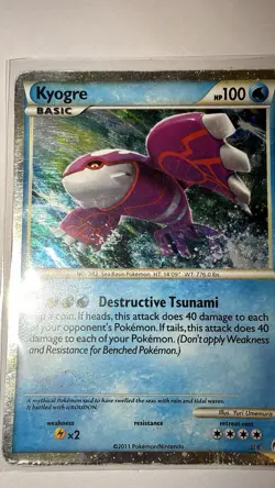 Pokemon TCG Kyogre Call of Legends SL6 Holo Rare DMG - Image 1
