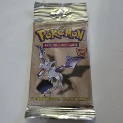 Pokemon TCG Fossil Booster Pack (Unlimited) - Sealed - Aerodactyl Artwork - Image 1