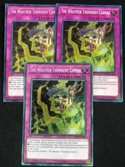 YUGIOH THE WEATHER THUNDERY CANVAS SPWA-EN040 1ST SECRET X3 NM - Image 1