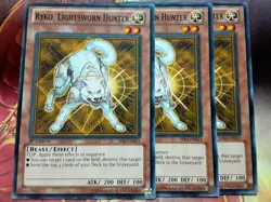 Yugioh Ryko, Lightsworn Hunter X3 Common SDLI-EN015 1st Ed LP Playset - Image 1