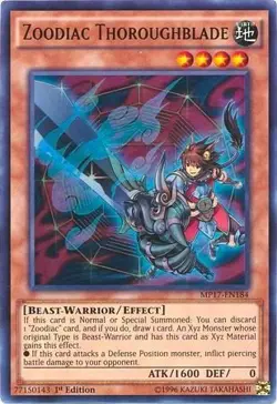 Zoodiac Thoroughblade-Ultra Rare - 1st Edition - MP17-EN184 - 2017 Mega-Tins ... - Image 1