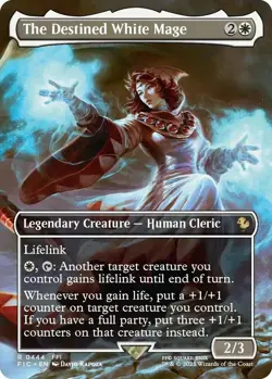 MTG Commander: FINAL FANTASY - The Destined White Mage FOIL Borderless (0444) NM - Image 1
