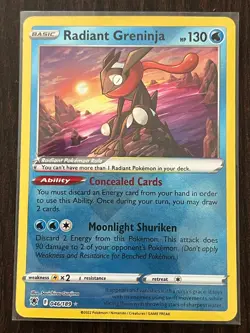 Radiant Greninja 046/189 Radiant Rare Astral Radiance Pokemon NM - Image 1