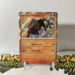 Paldean Tauros 111/091 - Pokemon Paldean Fates Shiny Rare Card - NM - Image 1